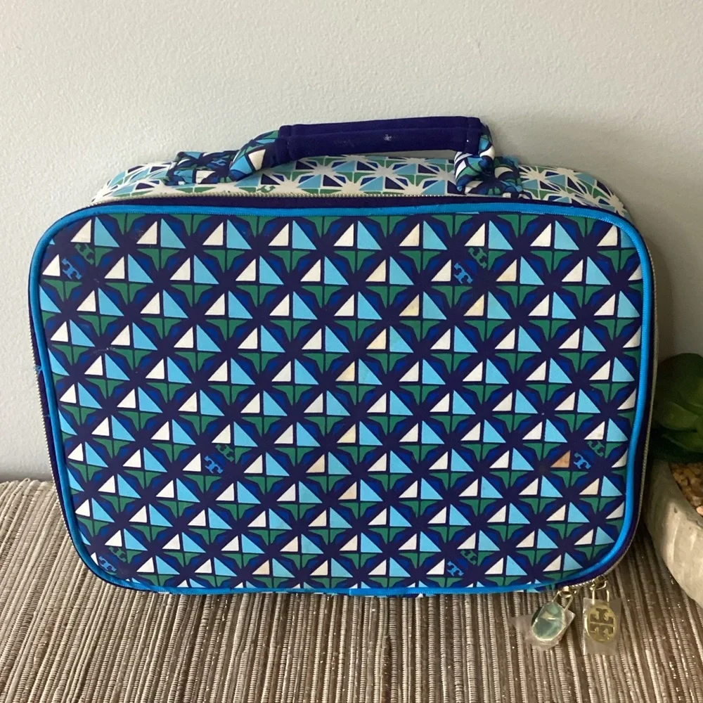 Tory Burch Blue and White Travel Bag